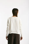 Maglia scollo a v in cotone bianco donna Scaglione - 3