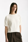 Maglia girocollo boxy bianco donna Scaglione - 1