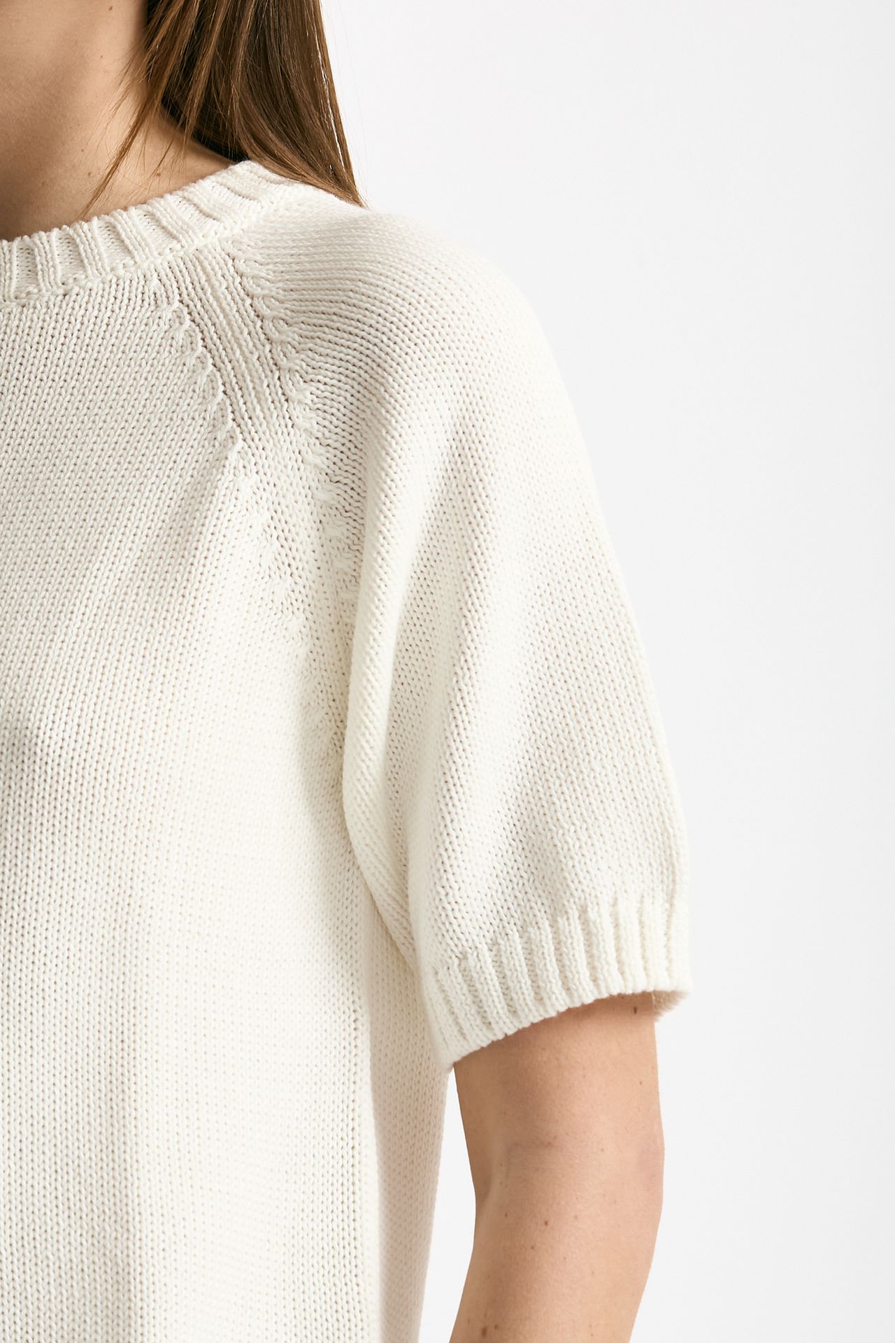 Maglia girocollo boxy bianco donna Scaglione - 4