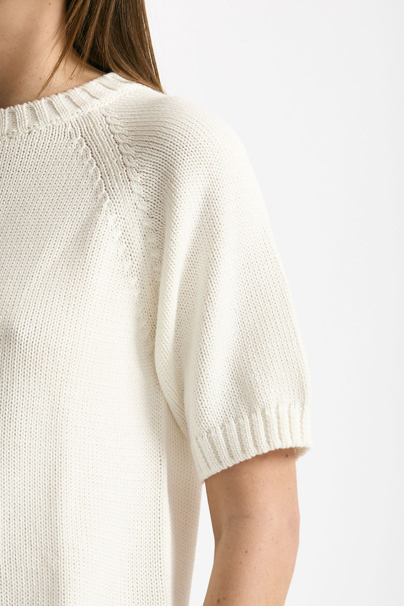 Maglia girocollo boxy bianco donna Scaglione - 4