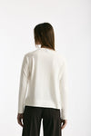 Maglia girocollo in cotone light bianco donna Scaglione - 3