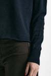 Maglia scollo a v in cotone blu donna Scaglione - 5