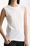 Canotta girocollo in super light cotton bianco donna Scaglione - 3