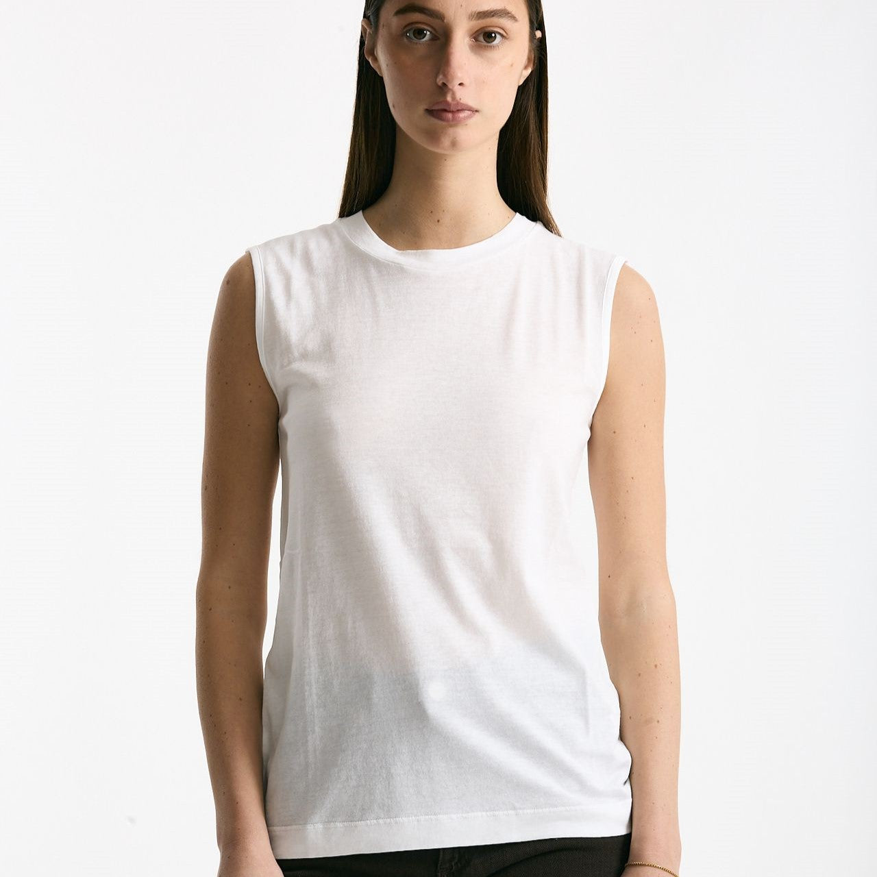 Canotta girocollo in super light cotton bianco donna Scaglione - 4