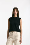 Gilet girocollo in maglia nero donna Scaglione - 2