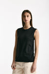 Canotta girocollo in super light cotton nero donna Scaglione - 1