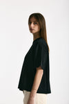 Maglia girocollo over nero donna Scaglione - 2