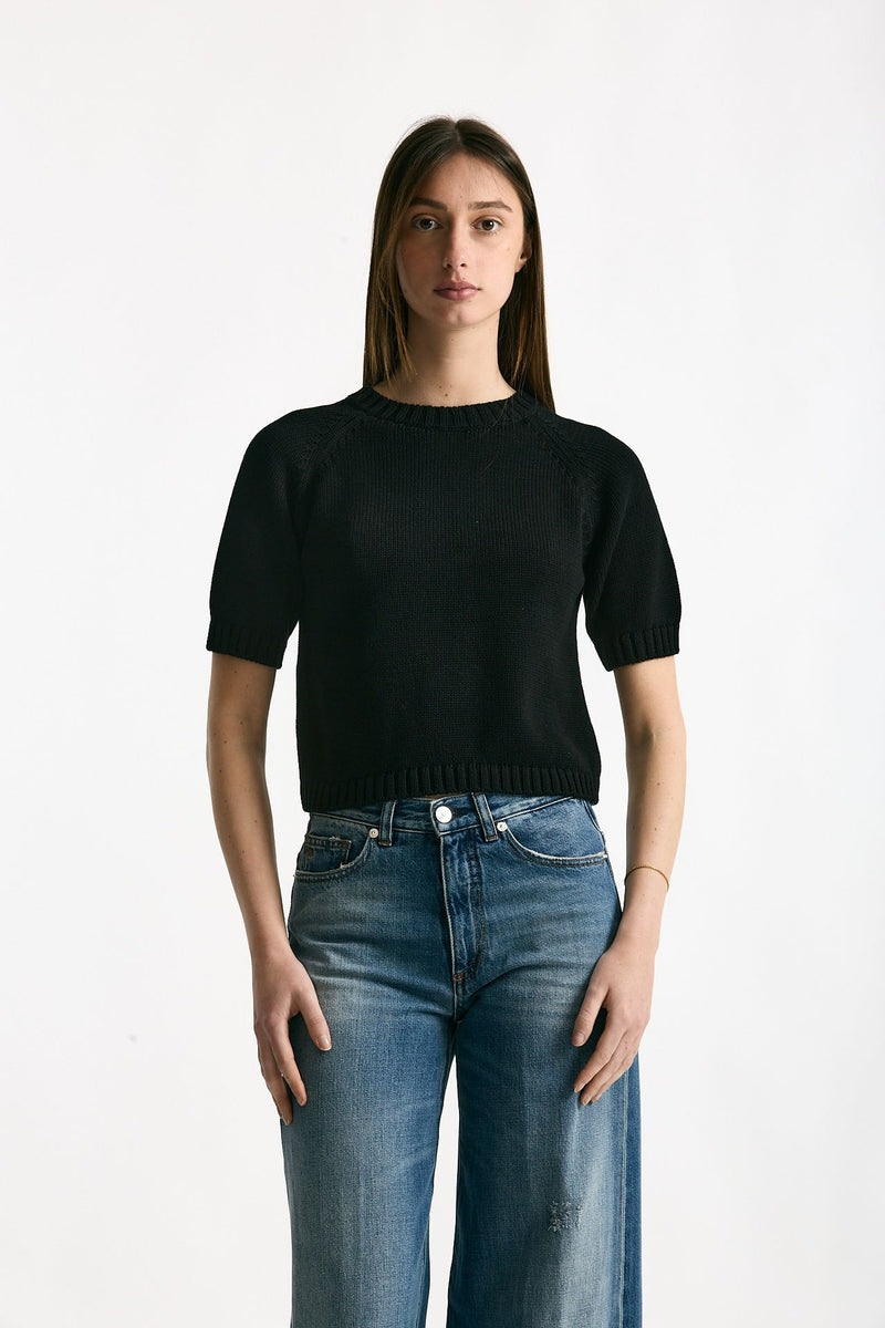Maglia boxy nero donna Scaglione - 1