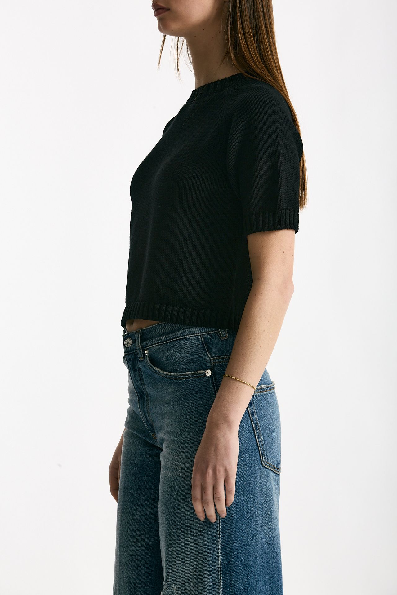 Maglia boxy nero donna Scaglione - 2