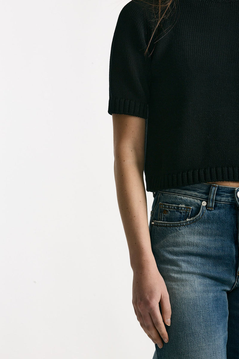Maglia boxy nero donna Scaglione - 5