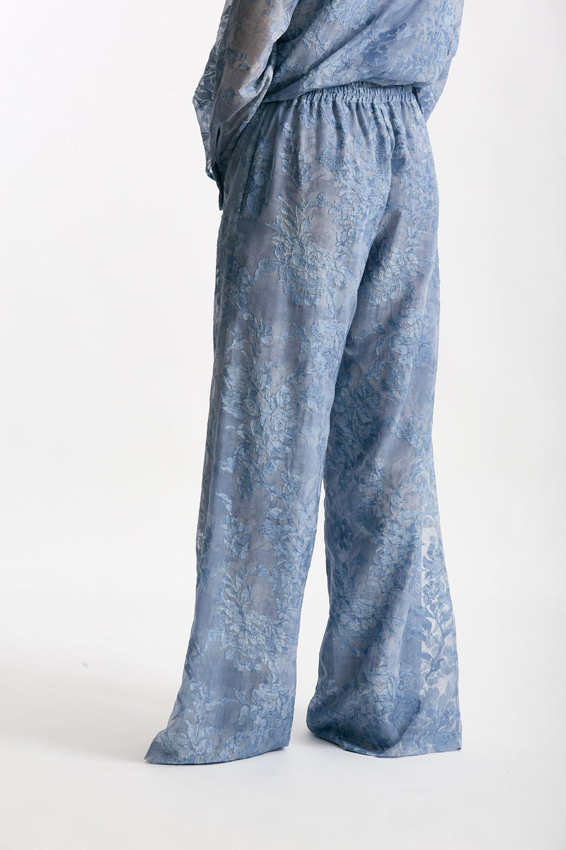 Pantalone in pizzo azzurro donna Ermanno firenze - 4