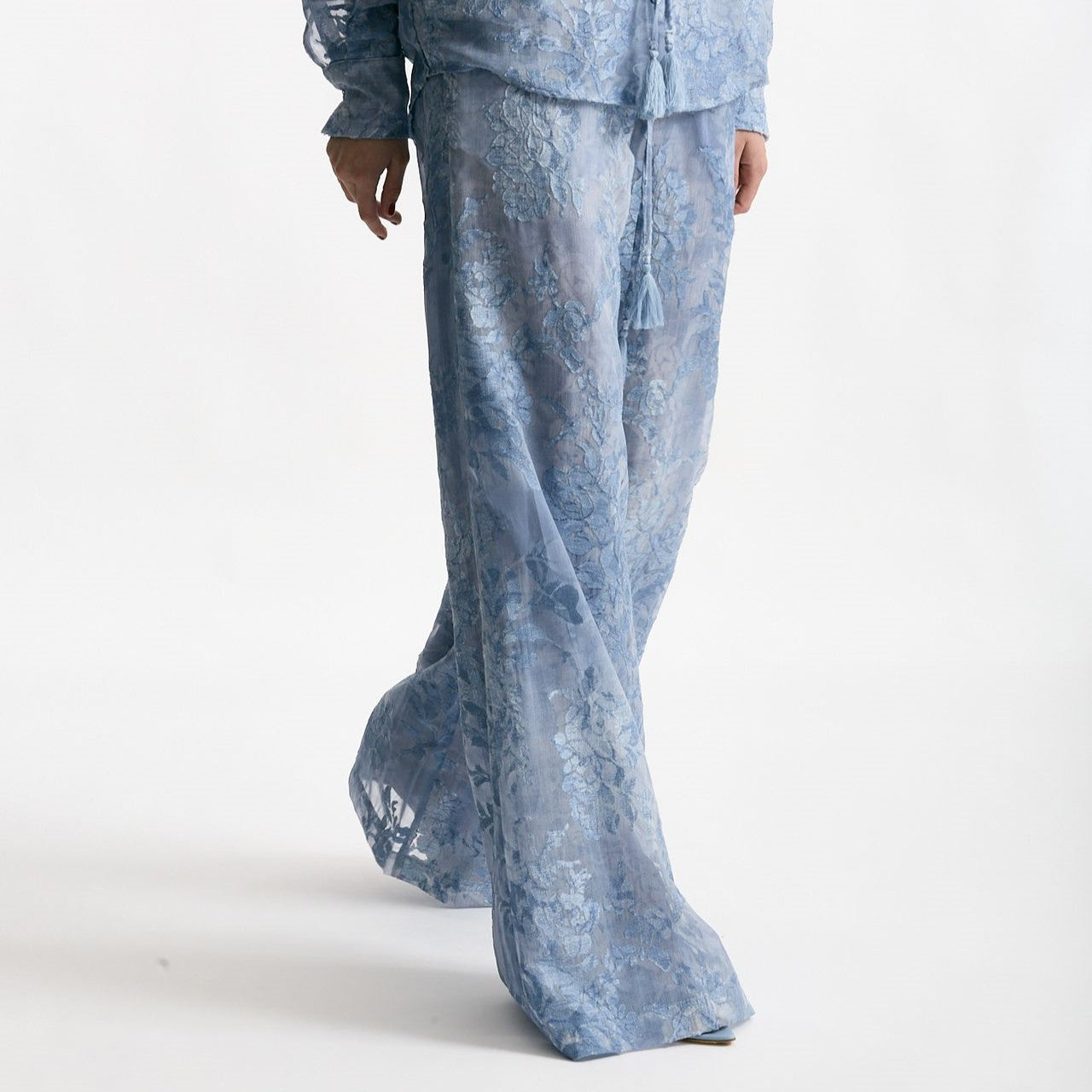 Pantalone in pizzo azzurro donna Ermanno firenze - 7