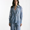Camicia in pizzo azzurro donna Ermanno firenze - 7