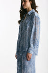 Camicia in pizzo azzurro donna Ermanno firenze - 4