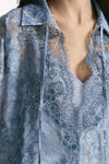 Camicia in pizzo azzurro donna Ermanno firenze - 5