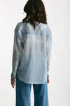 Camicia con applicazioni in pizzo rigata donna Ermanno firenze - 3