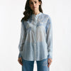 Camicia con applicazioni in pizzo rigata donna Ermanno firenze - 7