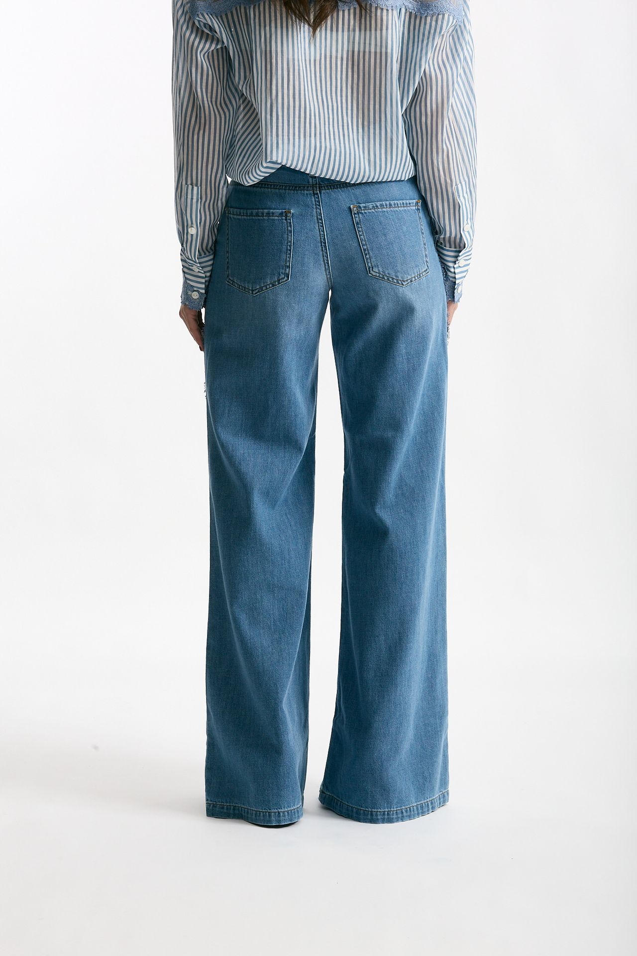 Jeans con applicazioni in pizzo donna Ermanno firenze - 4