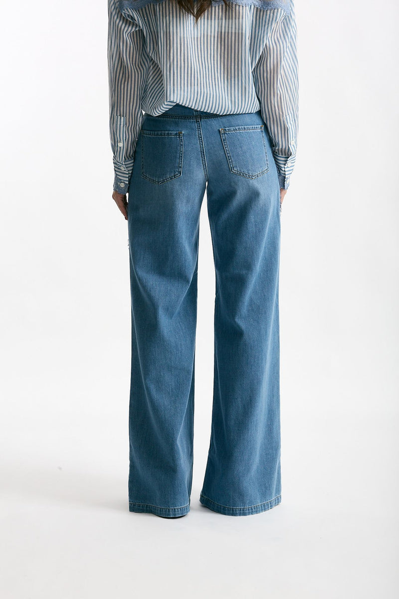 Jeans con applicazioni in pizzo donna Ermanno firenze - 4