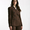 Giacca slim in lino e viscosa marrone donna Ermanno firenze - 10
