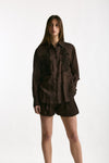 Camicia in lino e viscosa marrone donna Ermanno firenze - 2