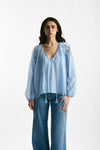 Camicia fluida azzurro cielo donna Ermanno firenze - 1