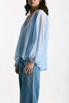 Camicia fluida azzurro cielo donna Ermanno firenze - 2