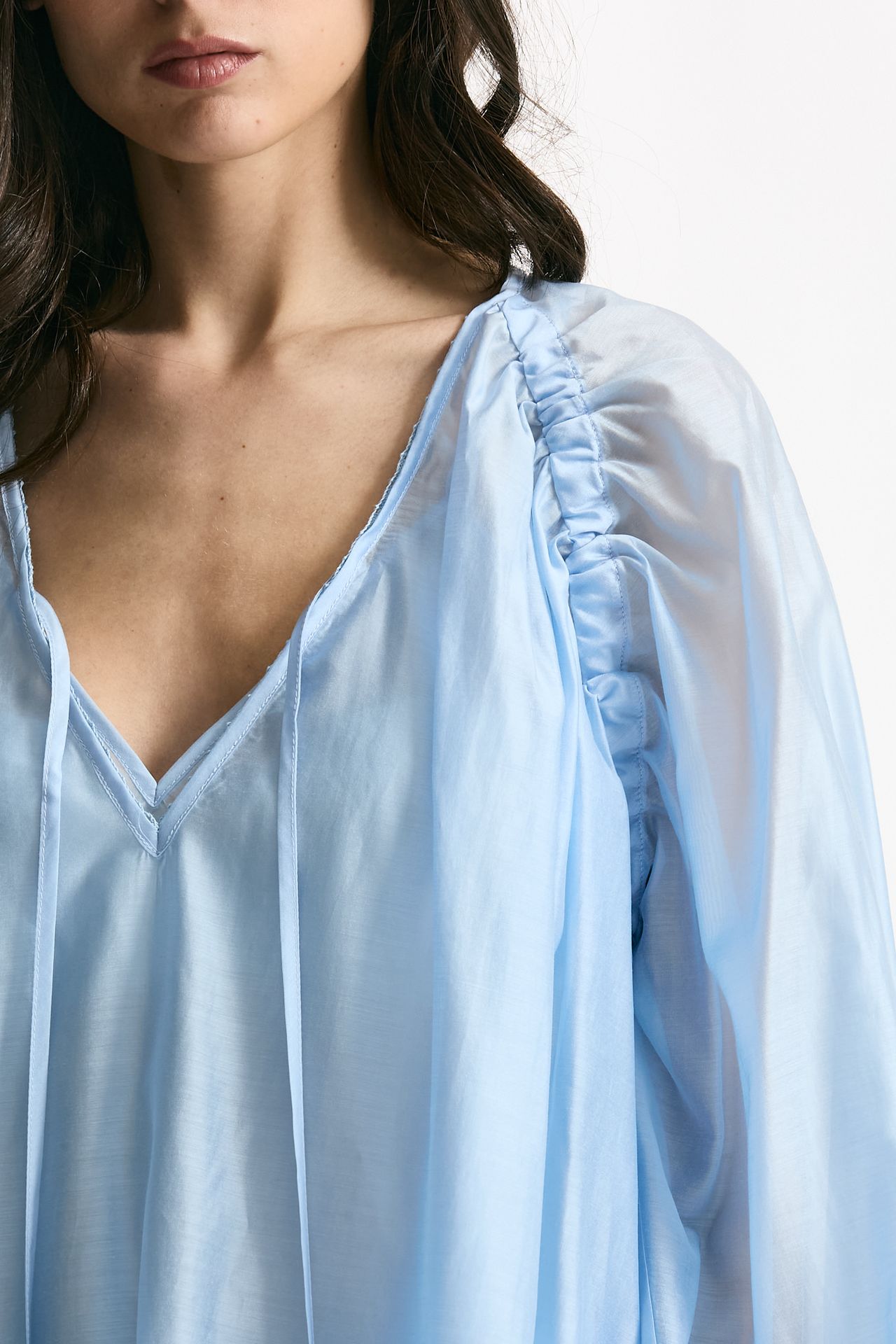 Camicia fluida azzurro cielo donna Ermanno firenze - 5