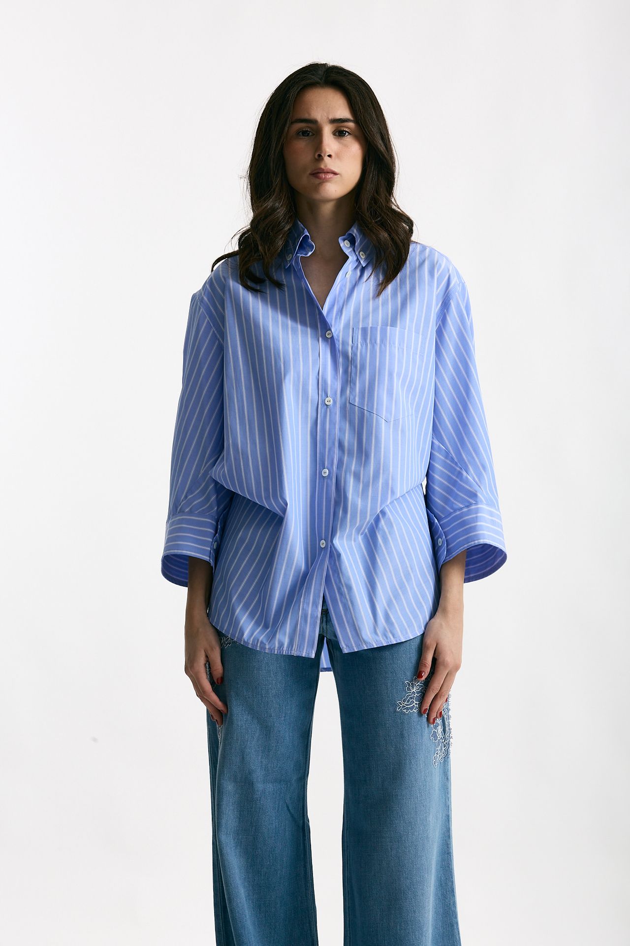 Camicia il cotone rigata donna Ermanno firenze - 1