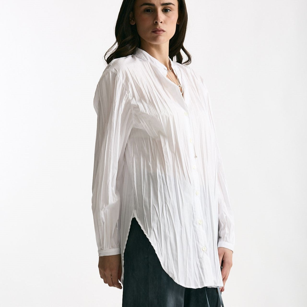 Camicia coreana plissè bianco donna Seafarer - 6