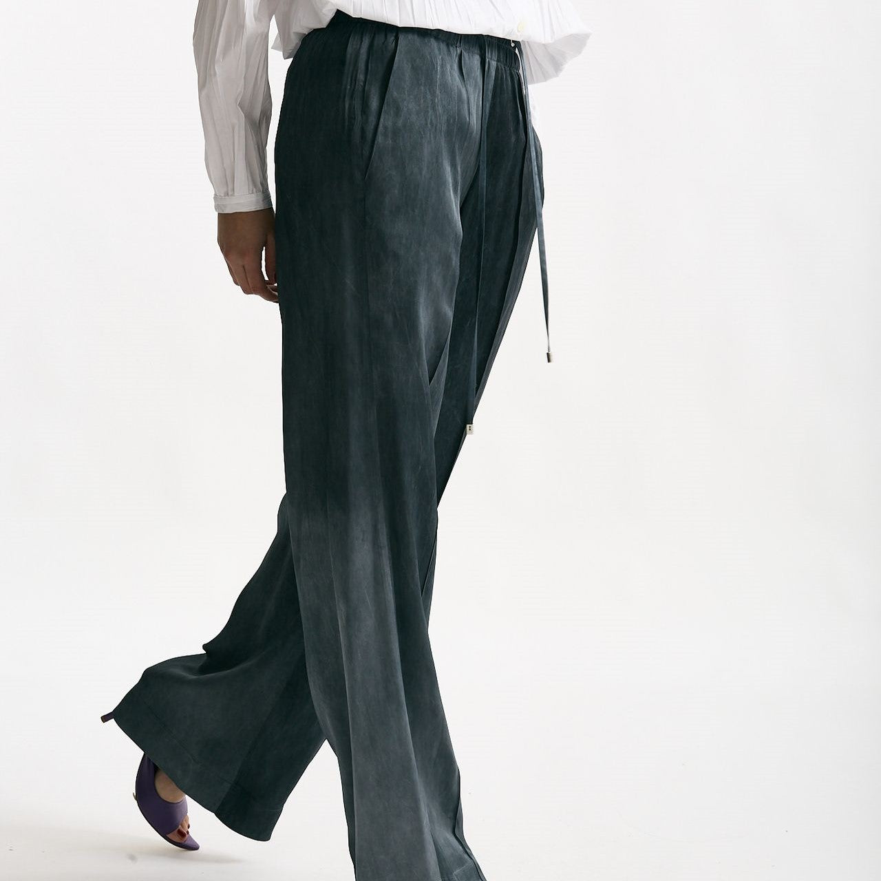 Pantalone fluido grigio lavato donna Seafarer - 6