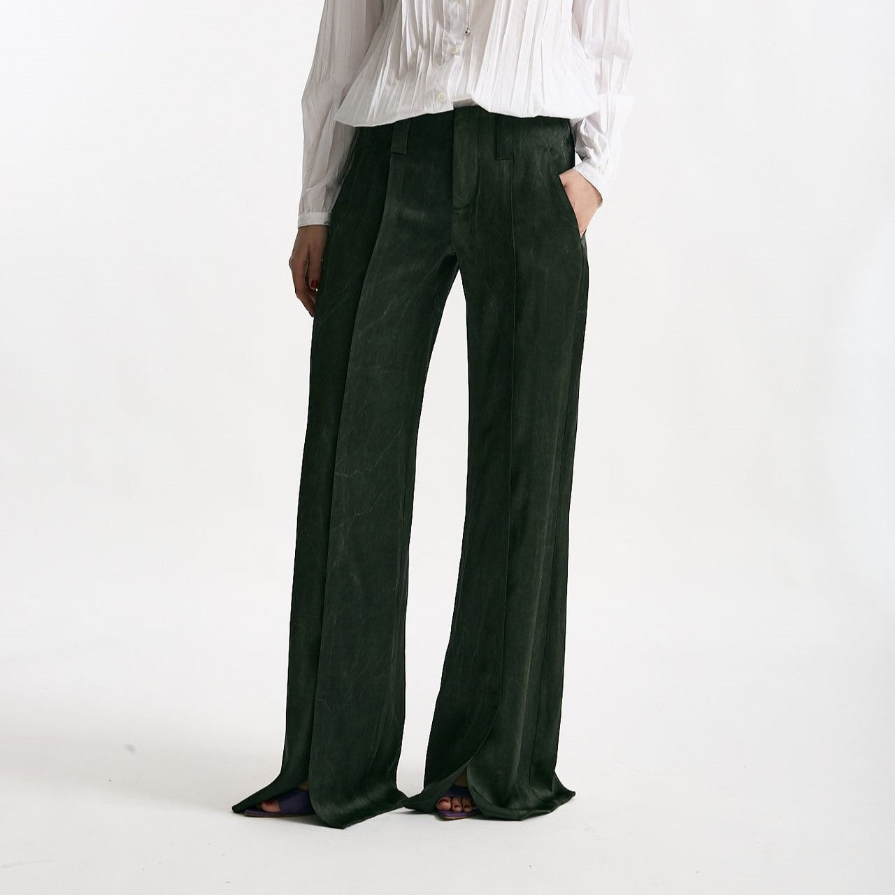 Pantalone fluido verdone slavato donna Seafarer - 7
