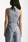 Top in micro-fantasia azzurro donna Seafarer - 3