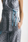Top in micro-fantasia azzurro donna Seafarer - 5