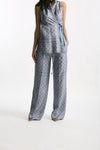 Pantalone fluido microfantasia azzurro donna Seafarer - 2