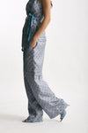 Pantalone fluido microfantasia azzurro donna Seafarer - 1