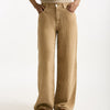 Jeans in lino CARMEN Vita alta cammello donna Siviglia - 7