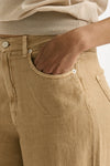 Jeans in lino CARMEN Vita alta cammello donna Siviglia - 5