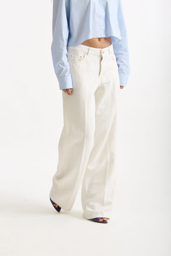 Jeans ANNA palazzo bianco donna Siviglia