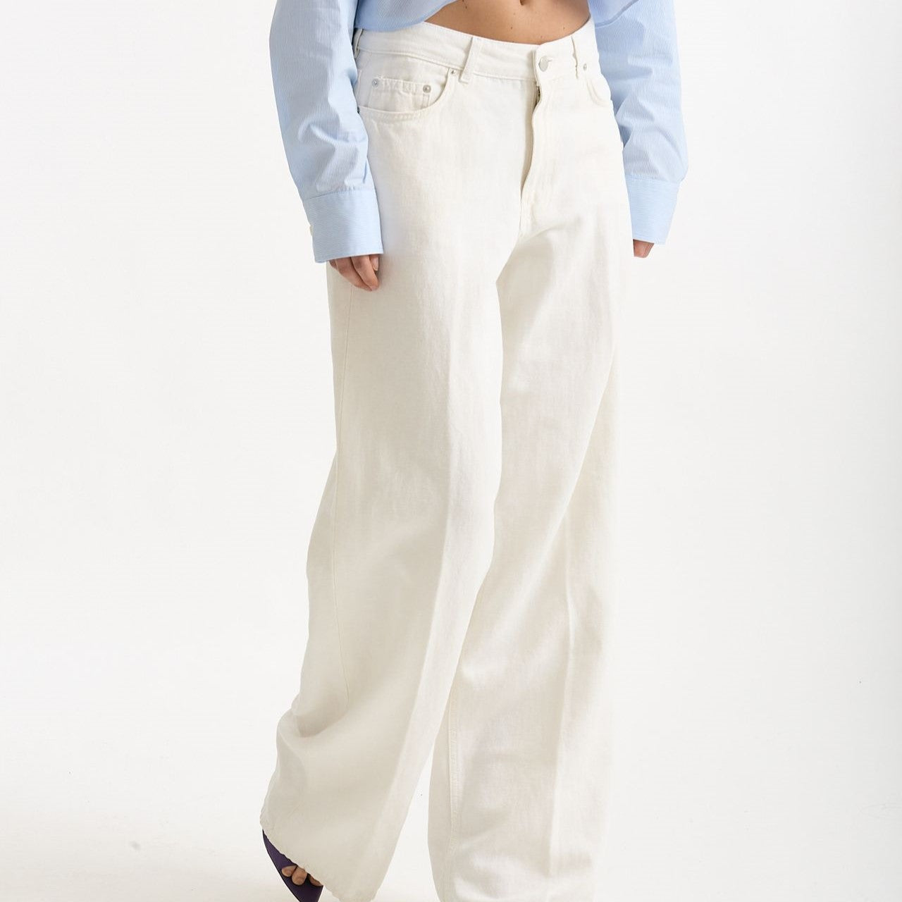 Jeans ANNA palazzo bianco donna Siviglia - 7
