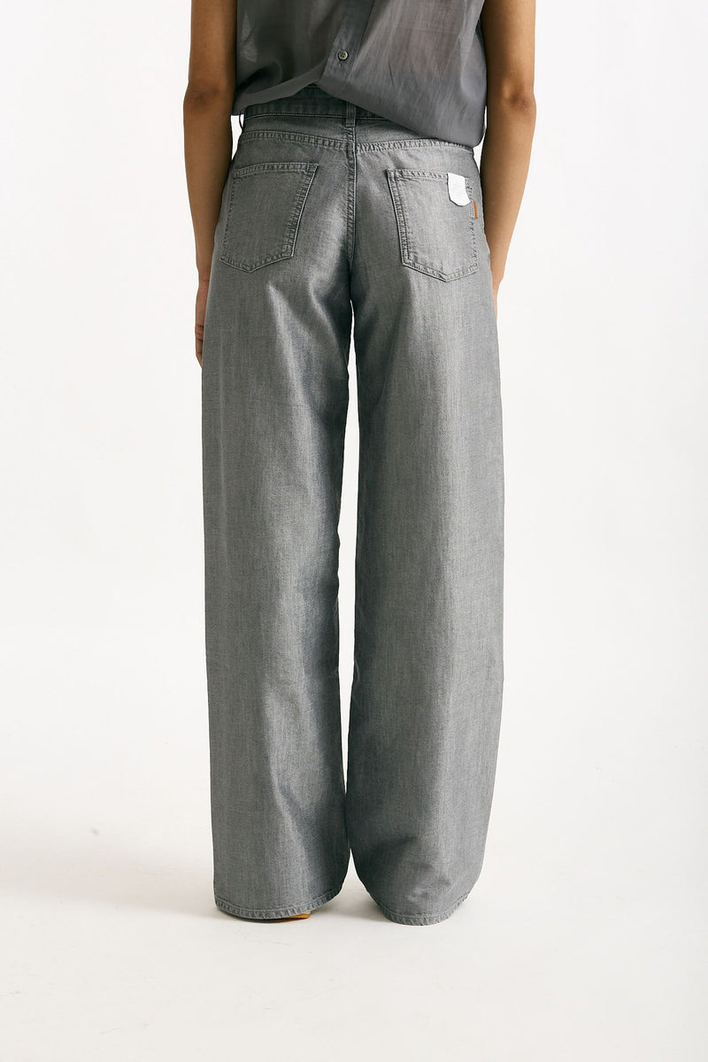 Jeans ANNA palazzo grigio laminato donna Siviglia - 3