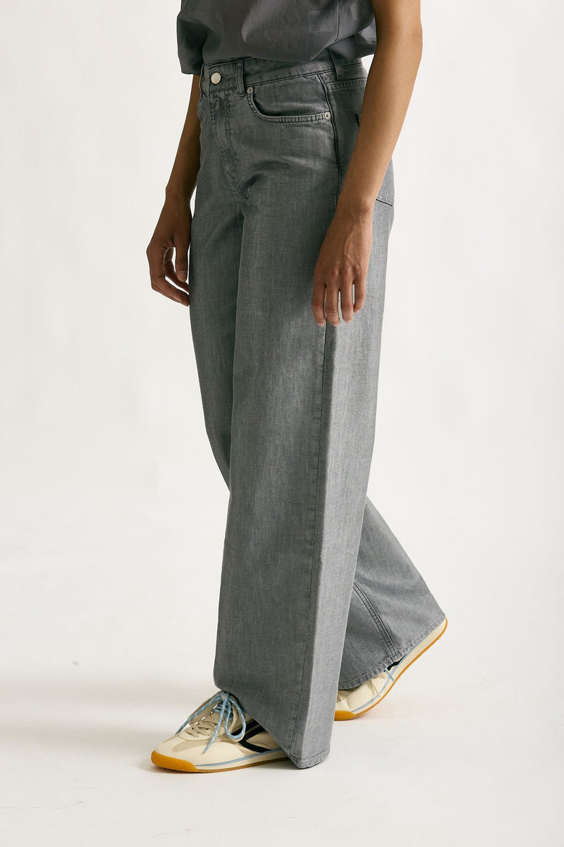 Jeans ANNA palazzo grigio laminato donna Siviglia - 4