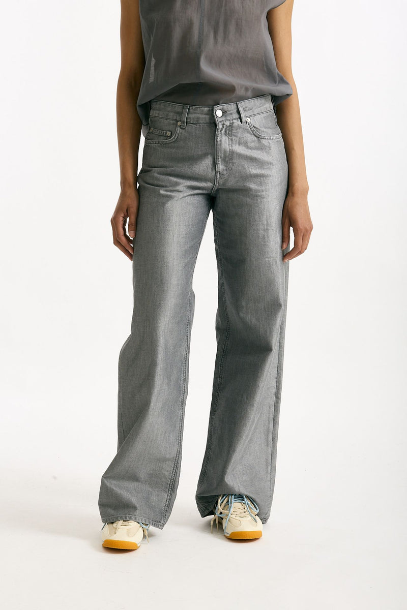 Jeans ANNA palazzo grigio laminato donna Siviglia - 1