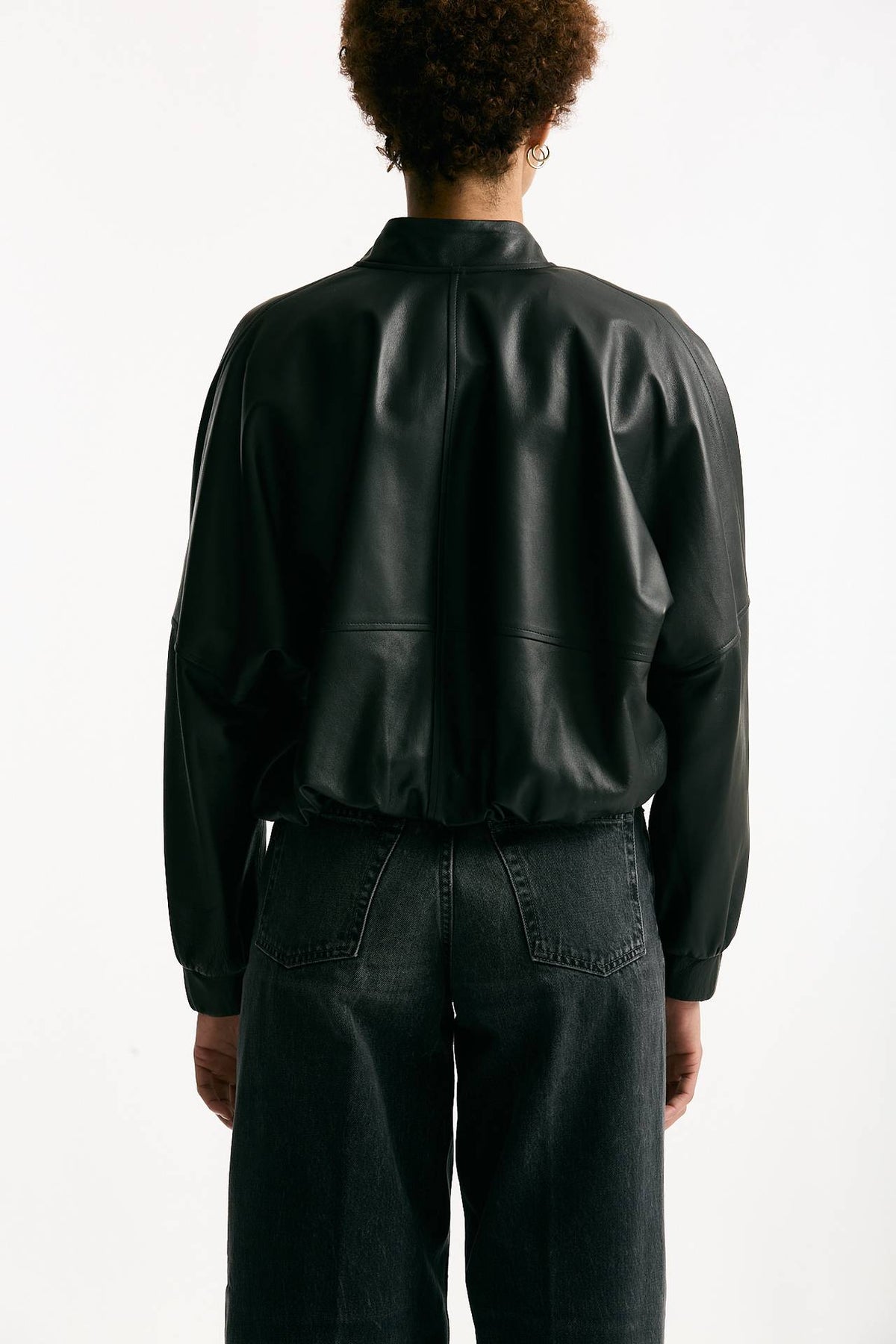 Bomber crop in pelle nero donna Myskin - 4