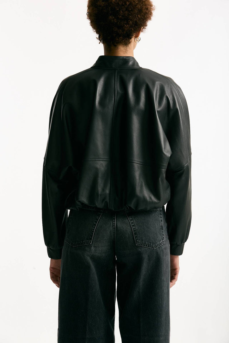 Bomber crop in pelle nero donna Myskin - 4