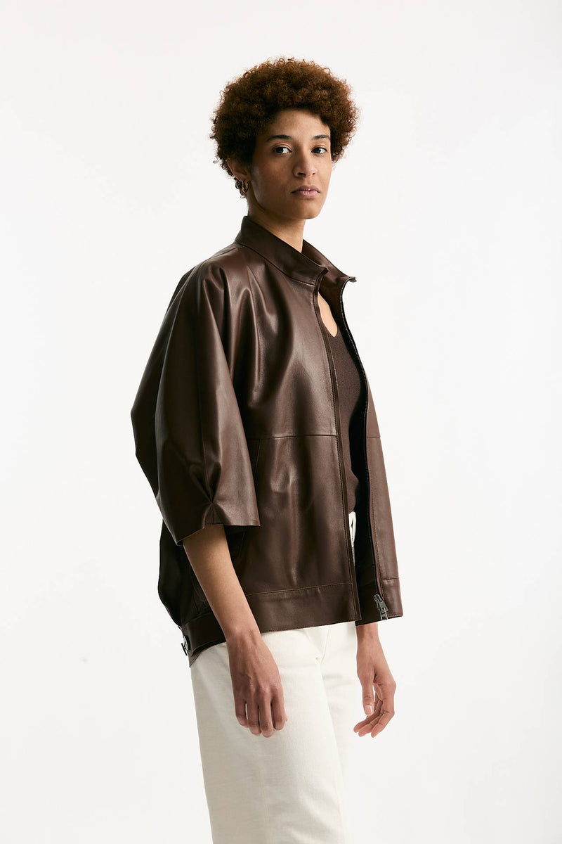 Giubbino kimono over cuoio donna Myskin - 2