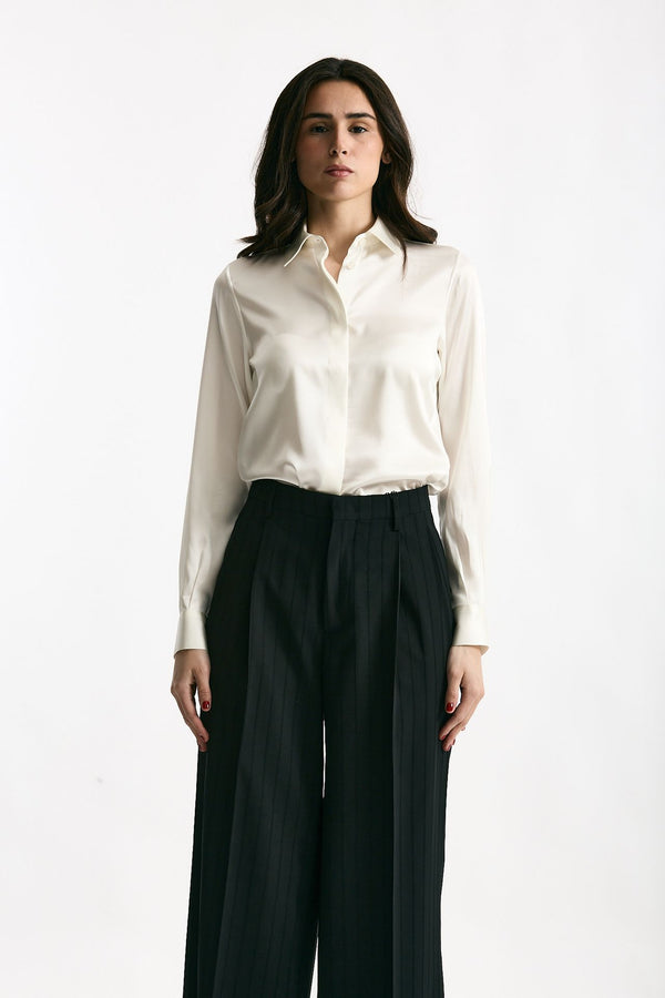 Camicia in seta bianco donna Tagliatore