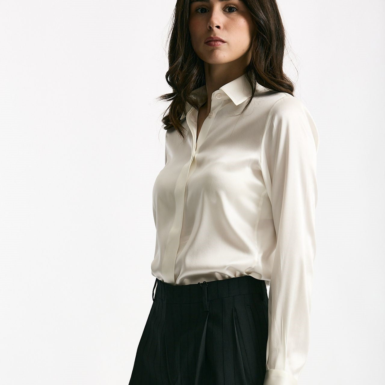 Camicia in seta bianco donna Tagliatore - 6