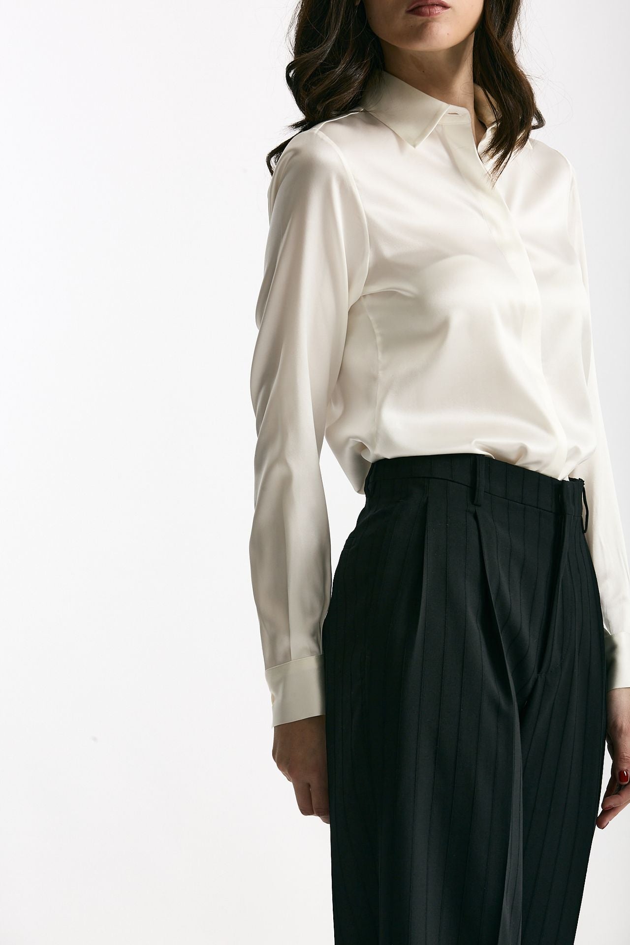 Camicia in seta bianco donna Tagliatore - 4
