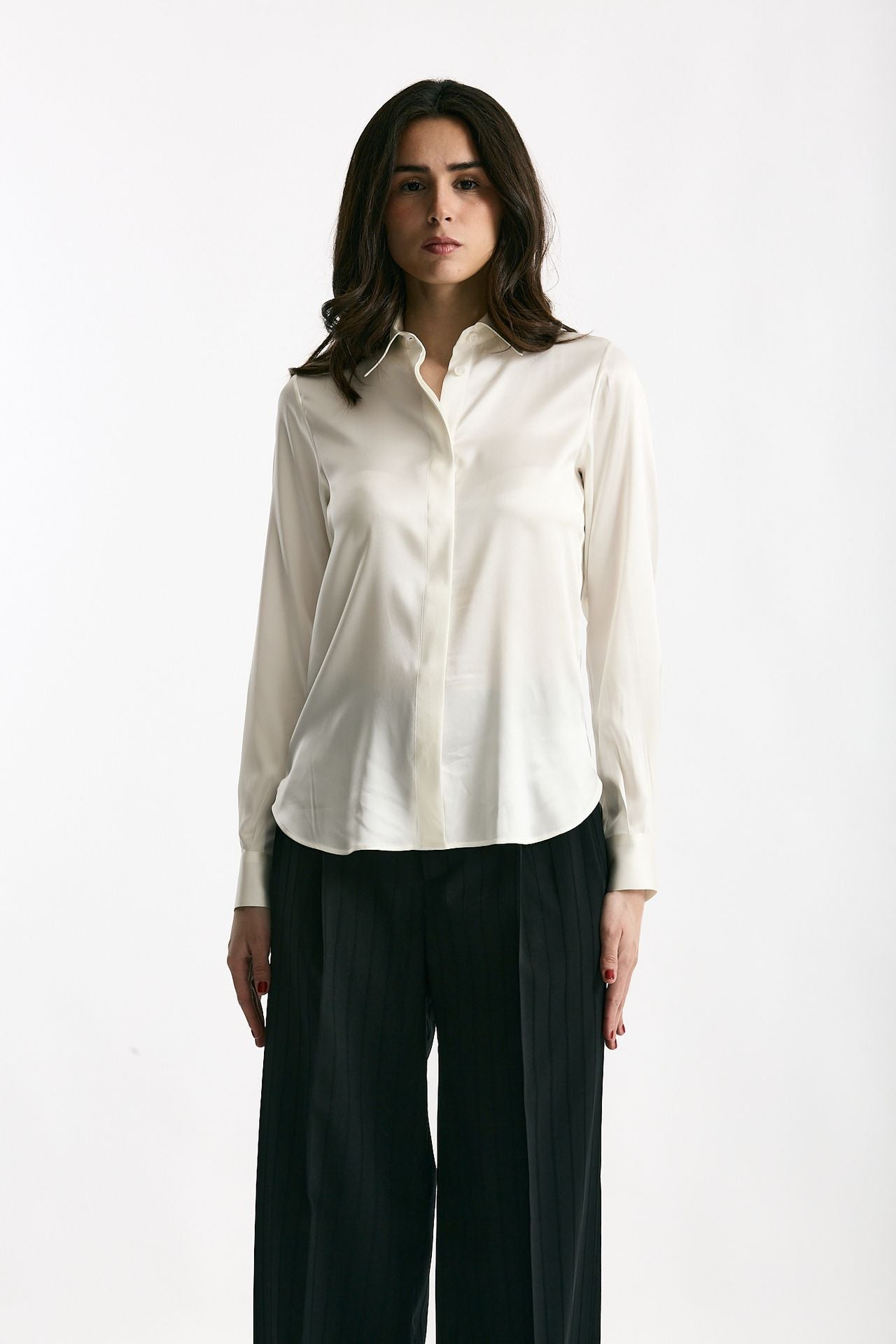 Camicia in seta bianco donna Tagliatore - 5